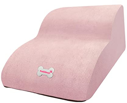 kowaku Hundetreppe Rampen 3 Stufen Pet Steps Pet Kletterleiter für Hochbett, Sofa, Couch, ROSA