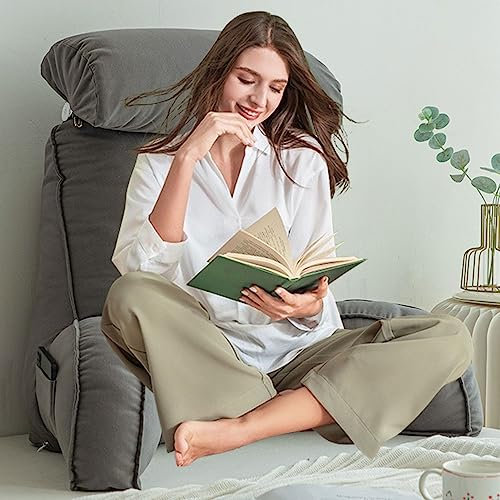 AMZZHAO Large Reading Pillow Detachable,Reading Pillows For Bed Backrest,Back Support Cushion,Removable Neck Support Cushion,Washable Pillowcase,for Watching TV/Gaming Bolster