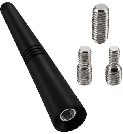 VooGenzek Antena de coche de 9,2 cm, antena de techo FM DAB, corta universal, con 3 tornillos (M4, M5, M6), para recepción de radio FM/AM