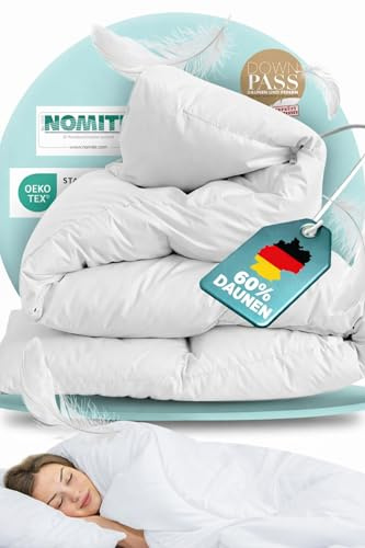 BEFA NATUR Daunendecke Sommer 155x220 cm (2 Stück) | 60% Daunen & 40% Federn | 316g Füllgewicht/Stück | Allergiker (NOMITE) | Tierwohl (DOWNPASS) | Oeko-TEX Klasse 1 | Made in Germany