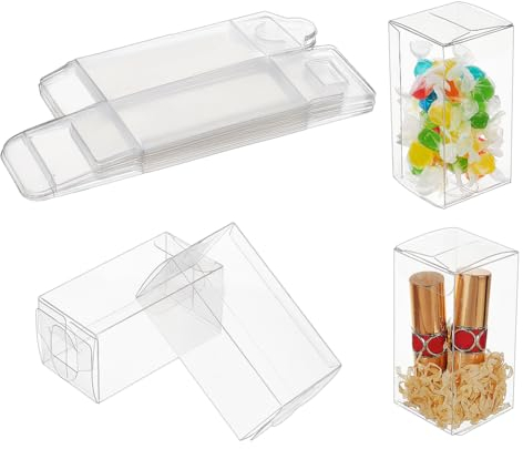 nbeads 30 STK. Transparente PVC-Schachtel, 5x5cm Kunststoff Klar Geschenkverpackungen Boxen Hochzeit Party Favour Boxen wasserdichte Faltschachtel für Süßigkeiten Kekse Kuchen Schokolade Geschenke