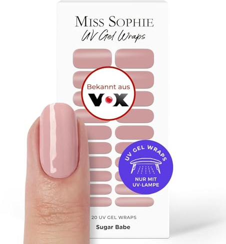 Original Miss Sophie UV Gel Nagelfolien Sugar Babe UV I 20 UV Gel Nagellack-Streifen einfarbig I Für Finger- & Fußnägel
