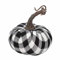 SHTGOI 5 Stück Samt-Kürbisse Künstliche Kürbisse 10cm Handgefertigt Kürbis Deko Simulation Stoff Kürbisse Halloween und Herbst Dekoration Kürbis für Halloween Thanksgiving 2cm Schwarz-weiße Karo