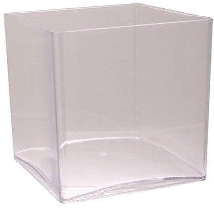 Acrylic Cube Vases - 10cm, 15cm, and 18cm - Vases for Flowers, Candles, and Succulents - Modern and Stylish. (1 Vase, 18cm Cube)