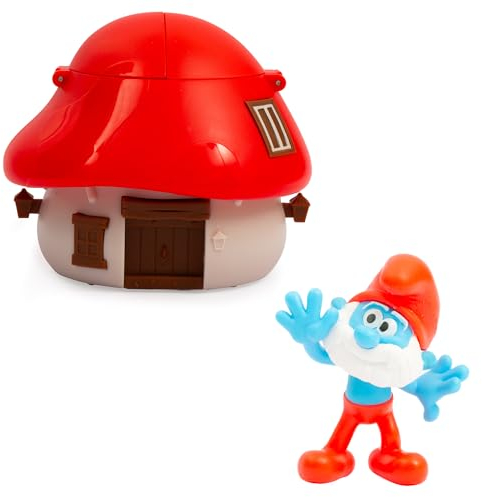Puffi, 1 Casa Fungo con 1 Figura 5,5 cm, Sorpresa, modelli casuali, Giocattoli per bambini dai 3 anni in su, PUF13
