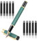 Amaxiu Matte Black Fountain Pen Set, 0.5mm Fine Nib Fountain Pen with 10 2.6mm Ink Cartridges Smooth Writing Luxury Calligraphy Pen Office School Supplies Gift(Green)