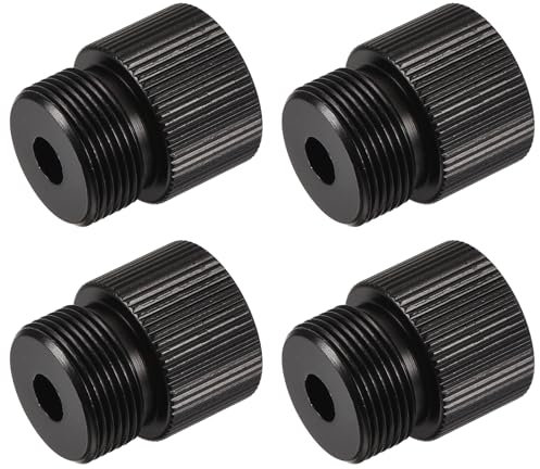 sourcing map Microphone Stand Adapter 5/8-27 Male to 1/4-20 Female Camera Screw Thread Adapter for Microphone Tripod Stand Black 4 Pcs