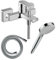 Hansgrohe Pack mitigeur Bain Douche mécanique Vernis Shape C2 + Flexible Isiflex + Pommeau Vernis Blend 100 EcoSmart 2jets chromé