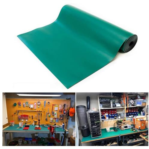 Llchaensc Groãÿe Lötmatte, Hitzebeständige Werkbank-Matte,Schaltkreis-Brett, Antistatisch, ESD-Erdungsmatte, rutschfest, Geruchlos, Gummi Für PC-, Zwei Schichten,5mm,1X5M
