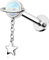 OUFER 16G Dangle Knorpel Ohrpiercing Stern Conch Ring 316L-Edelstahl Helix Planet 8mm Opal Lippenpiercing Innengewinde