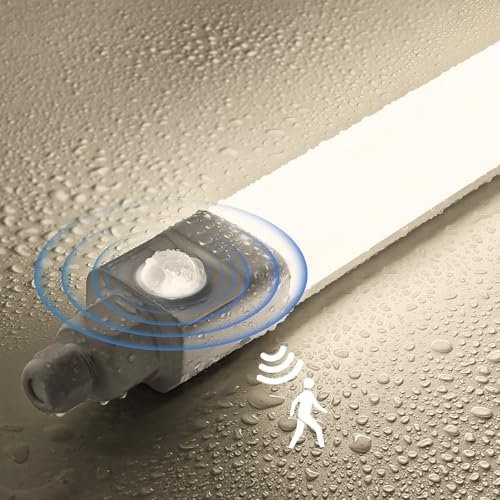 Tobeter LED Feuchtraumleuchte 150cm mit Bewegungsmelder, 45W 4500LM LED Sensor Röhre Feuchtraumlampe im Reihenschaltung, IP65 Wasserfest Werkstattlampe für Keller Garage Feuchtraum, Neutralweiß 4000K