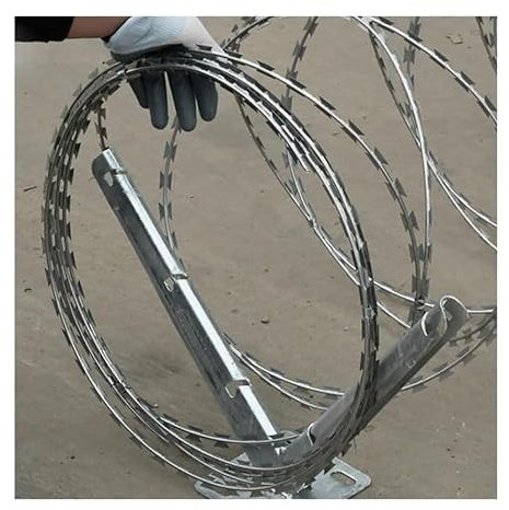 Barbed Razor Wire Bracket, Heavy Duty Welded V-Bracket for Use with Razor Wire Or Barbed Wire Fixing(4PCS-55x32cm)