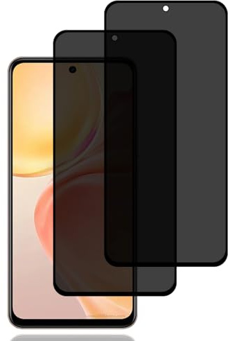 BCHKLAI Protector Pantalla de Privacidad para Vivo Y28 4G [2 Piezas] | Cristal Vidrio Templado Antiespia, Dureza 9H, Anti-Rasguños, Sin Burbujas, Anti-Espía Protector Pantalla para Vivo Y28 4G