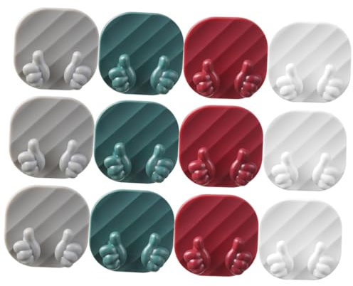 HOLIDYOYO 12 Pack Sticky Hanging Hooks Wall Hangers Without Nails Self Adhesive Key Holder Wall Key Charger Hooks
