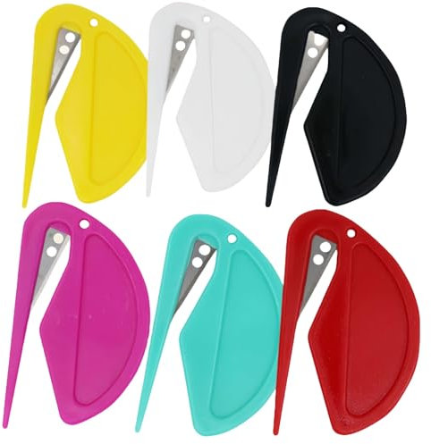 3Pcs Multicolor Mini Letter Opener Safety Knife– Portable Envelope Cutter with Metal Blade & Safety Mail Opener Tool for Office, Home & School