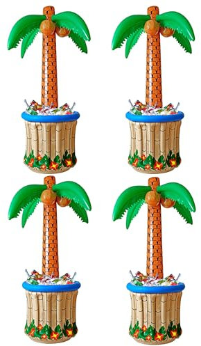W WIDMANN MILANO Party Fashion Palmier Gonflable avec Refroidisseur de Boisson, à remplir avec de la Glace et de l'eau, Refroidisseur de Bouteille pour fête sur la Plage