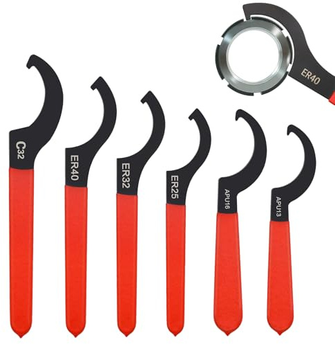 C Llave de Gancho para Llave Inglesa, Juego de 6 Herramienta de Llave de Gancho, Juegos de llaves, Pinzas de Sujeción para Llave de Gancho C, Herramienta de Reparación de Llaves Roscadas