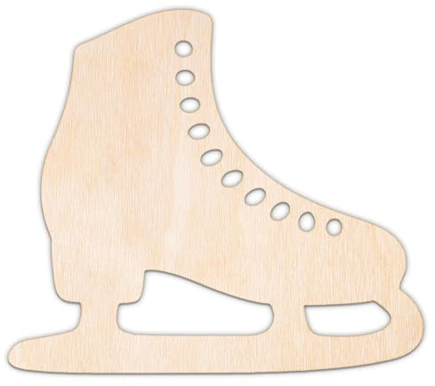 Creative Deco Personalisierte Holzscheiben Anhänger Sperrholz oder MDF | Schlittschuh | 5-100 cm | Holz Wanddeko Kinderzimmer | Lasergeschnittene Sperrholzausschnitte für Decoupage zum Bemalen Basteln