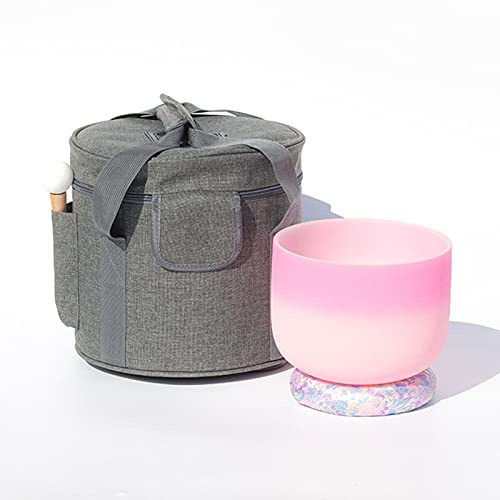 Cuenco Cantor de Cristal Cuenco de Cristal for Cantar Cuenco de Cristal de Cuarzo Rosa Esmerilado Cuenco Musical de Buda en Clave C(10)