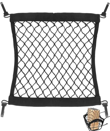 TAKONE Netz für Fahrradkorb Hinten – Elastisches Gepäcknetz 30x30 cm mit 4 Haken – Für Fahrrad, E-Bike & Motorrad
