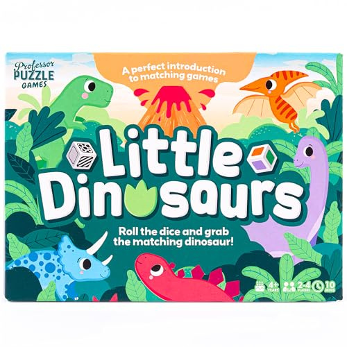 Lehrer-Puzzle: kleine Dinosaurier, Farb- und Mustererkennungsspiel, Würfelspiel und schnappt den Dinosaurier zu Spiel, lustige Daten, Kinder 4+, 2-4 Spieler