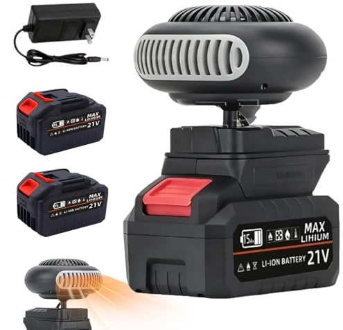 Battery Operated Heater, Battery Powered Heater with Anti-Tilt, Portable Cordless Rechargeable Heaters for Car Camping, 1500mAh Fast Long Lasting Heating (15-cell Battery * 2)