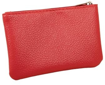 DHYUACN Münztasche 3 Stücke Frauen Kleine Geldbörse for Damen Reißverschluss Kartengeldbeutel Schlüsselaufbewahrungstasche PU Kurze Brieftasche Weibliche(Red)