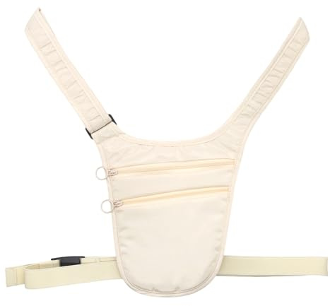 Long Keeper Ceinture porte-monnaie antivol pour passeport - Pochette portefeuille fine pour homme et femme - Tour de cou caché sous les vêtements, blanc, ceinture argent mince