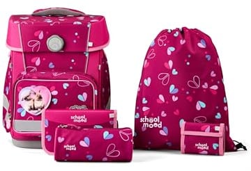 SCHOOL-MOOD Champion Maxx Klara (Häschen), 6-tlg. Schulranzenset höhenverstellbar, 22 Liter, 1,1 kg Grundschule 1.-4. Klasse, Modell 2026