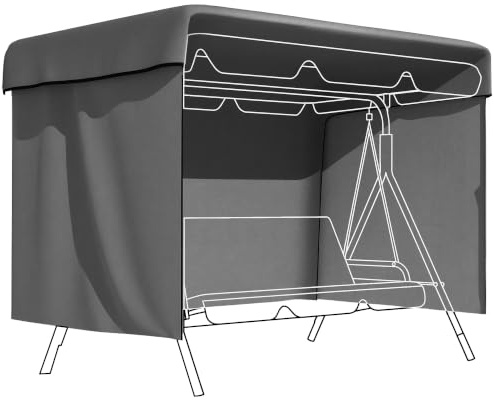 Outsunny Hollywoodschaukel Abdeckung 3 Sitzer 215 x 155 x 150 cm Dunkelgrau | Wasserdicht, Winterfest Schutzhülle für Gartenschaukel, Winddicht UV-Beständig Abdeckplane für Gartenmöbel, Hängesessel