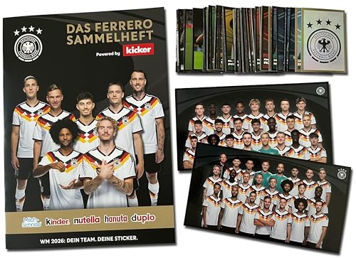 Komplett-Set: Alle 62 DFB-Teamsticker inkl. 2 XXL Mannschaftssticker für das Sammelheft WM 2026