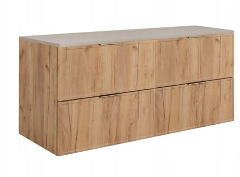 Rodan Moderne Möbel - Schrank Goldene Eiche, Kaschmir - Möbelstück - Bastelregal – Bastelplatte 120,6 x 58,6 x 46 cm