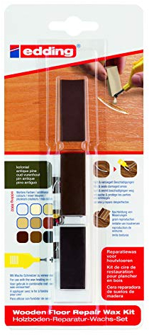 edding 8902 juego de cera reparadora de suelos de madera - pino - 3 ceras duras - para reparar daños y arañazos en suelos de madera