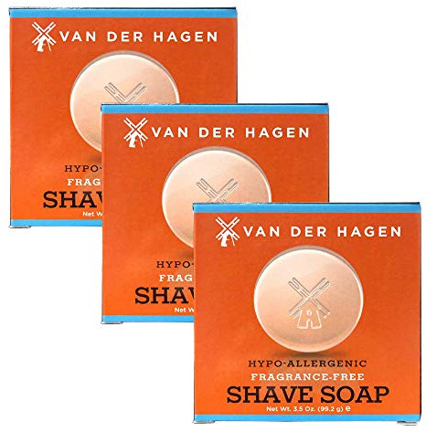 Van Der Hagen Men's Luxury Fragrance Free Shave Soap (Pack of 3)
