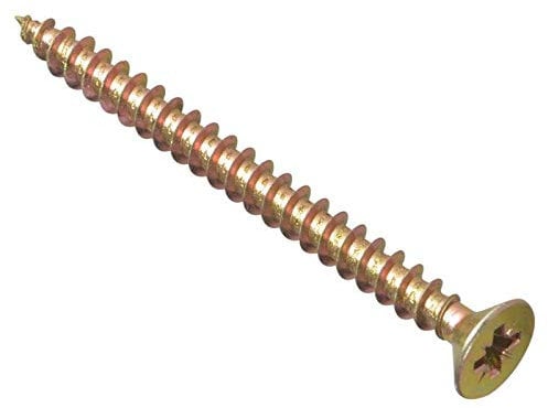 Forgefix MPS660Y Vite Multiuso Compatibile Pozi CSK ST ZYP 6,0 x 60 mm, Confezione da 100, Giallo passivato, 6 x 60 mm, Set di 100 Pezzi