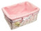 Woodluv Medium Rectangular White Willow Wicker Hamper Storage Basket-With Pink Dot Linning (Gift Hamper Basket)
