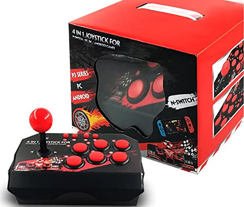 Joystick Arcade Fight Stick USB per PC Computer, per Android TV, per Ps3, per Switch, Controller con 6 Tasti Fuoco Gamepad Universale Compatibile per MAME, Neo Geo, EMUELEC