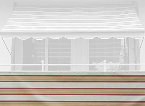 ANGERER Balkonbespannung Exklusiv rost-beige, Höhe: 90 cm, Länge: 8 Meter | Balkonumspannung, Wind- und Sichtschutz für Balkongeländer, waschbarer Stoff, inkl. Befestigungskordel, Made in Germany