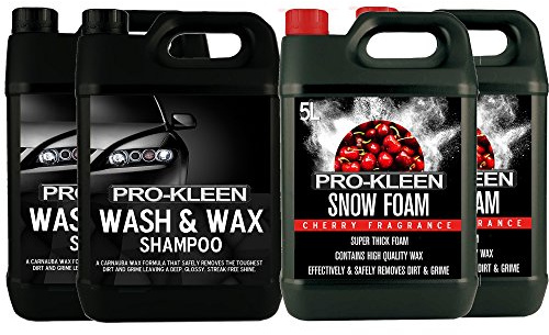Pro-Kleen 2 x 5 Litres Cherry Snow Foam + 2 x 5 Litres Car Wash and Wax