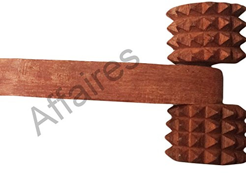 Wooden Hand Massager for Body Stress Acupressure Roller for Stress Pain Relief One Side Ring, Gift for Christmas or Birthday to Your Loved Ones by Affaires W-40013