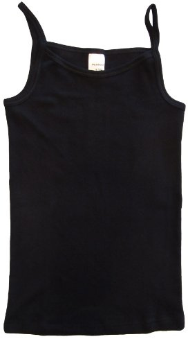 HERMKO 2460 Mädchen Trägerhemd aus 100% Bio-Baumwolle, Naturfaser-Unterhemd BZW. Top, Farbe:schwarz, Größe:104