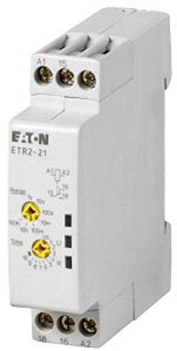 Eaton 262687 ETR2 Zeitrelais, DIN-Hutschiene 240 V ac 240V ac, 0.05 to 360000 s, 1 Kont.