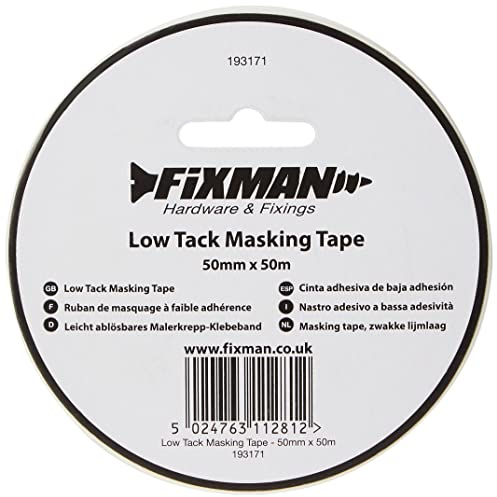 FIXMAN 193171 Leicht ablösbares Malerkrepp-Klebeband 50 mm x 50 m