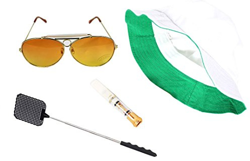 thecostumebase Angst & Abscheu Las Vegas Hut Orange Sonnenbrille Zigarettenspitze Fliegenklatsche