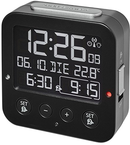 TFA Dostmann 60.2528 Bingo Funk-Wecker (Black negativ)