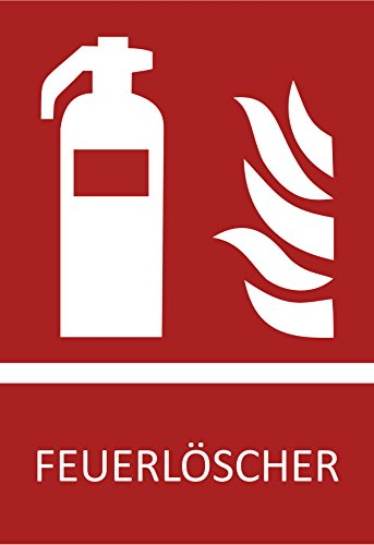 10 Feuerlöscher Aufkleber Symbol,10,5 x 14,8 cm Brandschutzzeichen, Schild (wetterfest), Aussenklebend, Hinweis, Piktogramm, Feuerlöscherkasten für Haus, Büro und LKW