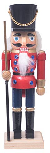 Nussknacker Kunsthandwerks-Stil Soldat mit Gewehr rot-blau / 25 cm/weihnachtlicher Nussknacker/handbemalte Deko Figur aus Holz/weihnachtlich dekorieren