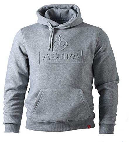 ASTRA Hoodie Unisex, mit geprägtem Herzanker-Motiv, bequemer Pullover mit Kapuze, Cooler Kapuzen-Pulli, für Damen & Herren, Grauer Sweater aus St.Pauli