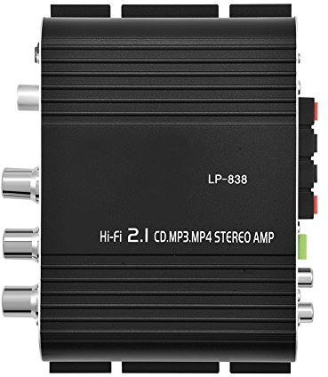 VIFER Amplificador Audio de Coche HiFi 2.1 Mini Digital Estéreo Bajo Auto Car Home Potencia Sonido Negro