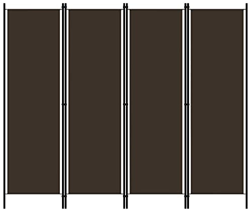 vidaXL Raumteiler Klappbar Freistehend Trennwand Paravent Umkleide Sichtschutz Spanische Wand Raumtrenner 4-TLG. Braun 200x180cm Eisen Stoff